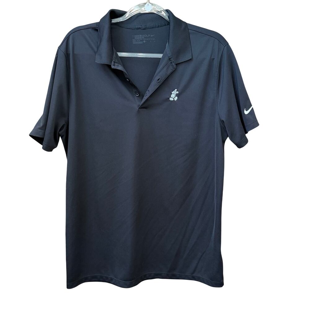 Nike Golf Polo Mickey Mouse Mens Size Large Black Disney Standard Fit